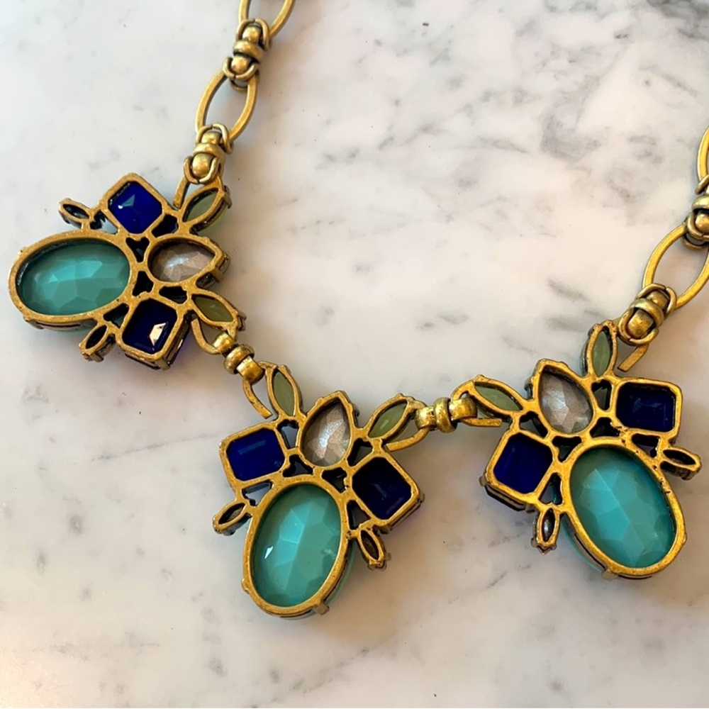J Crew Necklace Multi Color Faux Gem and Rhinestone 18 inch Statement - Picture 12 of 12